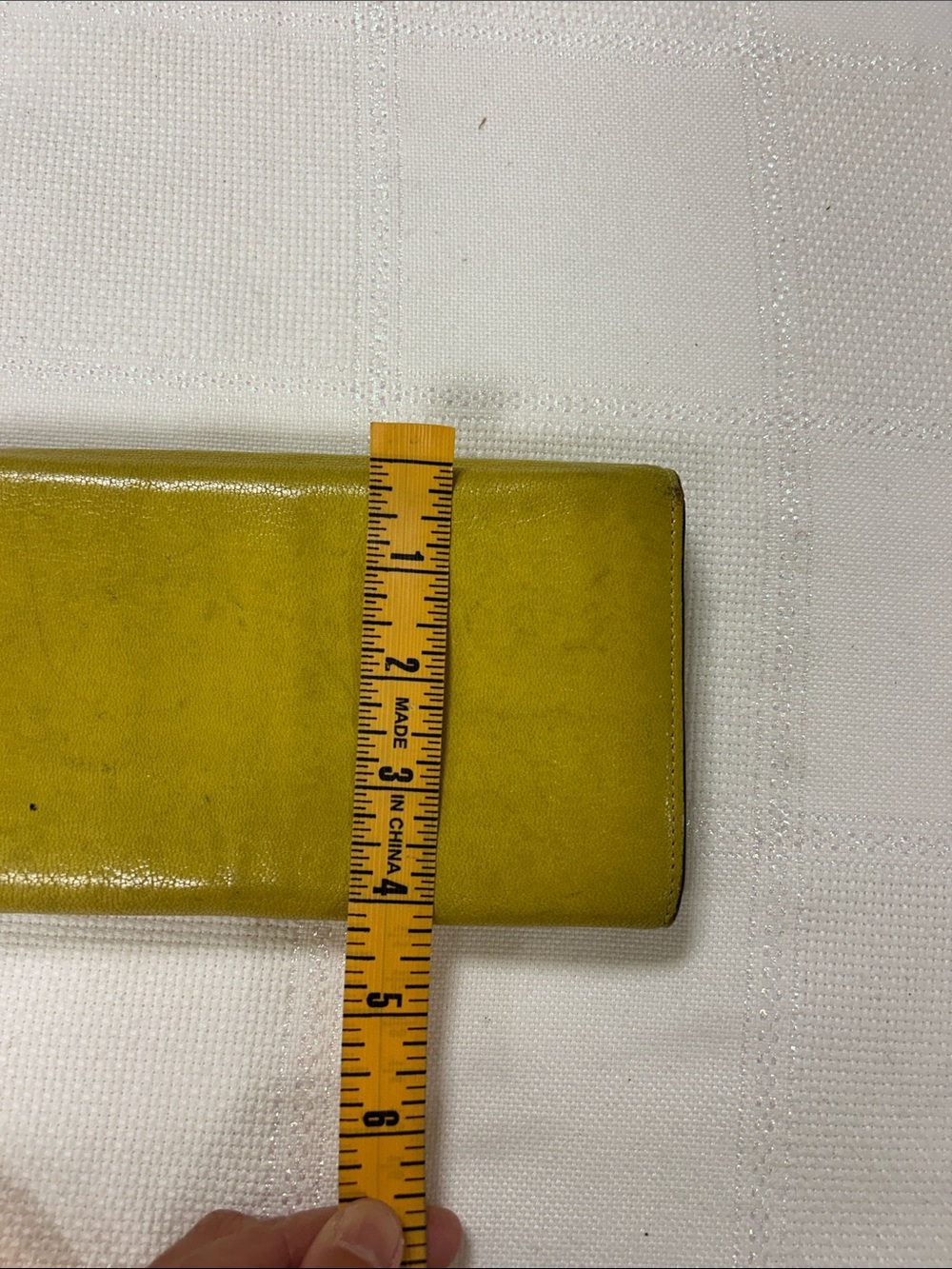 MaxMara Olive-Yellow Leather Fold Wallet image 8